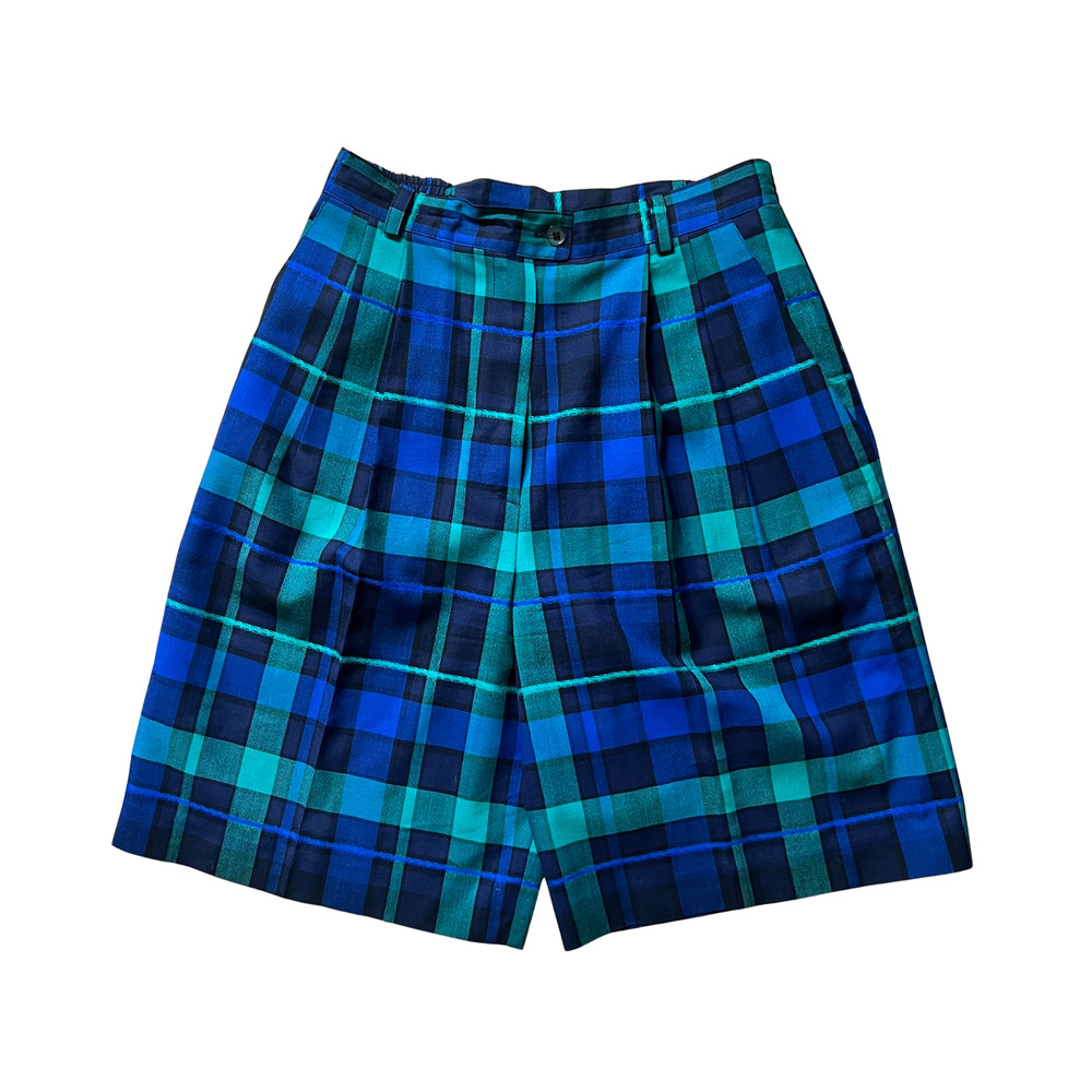 Vtg 70s Quisett Cove Tartan Plaid Wool Shorts Preppy Academia Collegiate Classic